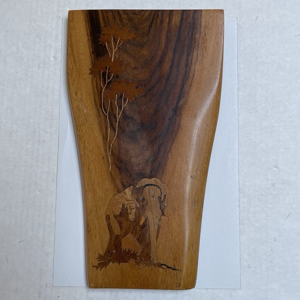 Trees Elephant Inlaid Wood Wall Hanging Decor African Natural Farmhouse Home